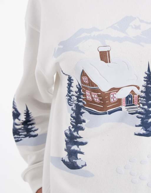 Hollister - Sweat de Noël à col montant - Blanc, 3 de 4