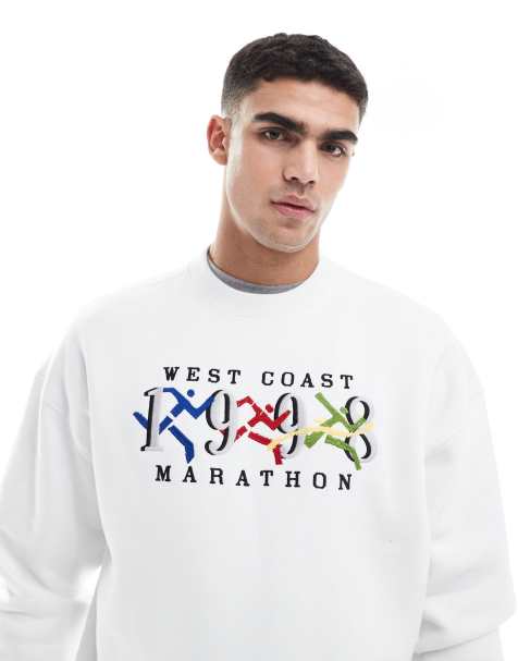 Hollister - Sweat ras de cou coupe à motif - Blanc - view 1