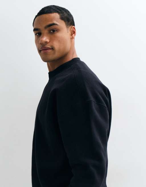 Hollister sweat-shirt coupe carrée à col rond noir, 5 de 5