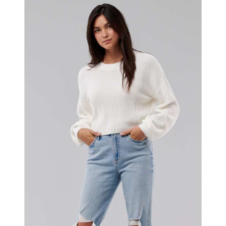 White hollister jumper hotsell