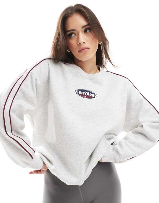 Hollister - Sweater met contrasterende panelen en logo in grijs multi, deel van co-ord set