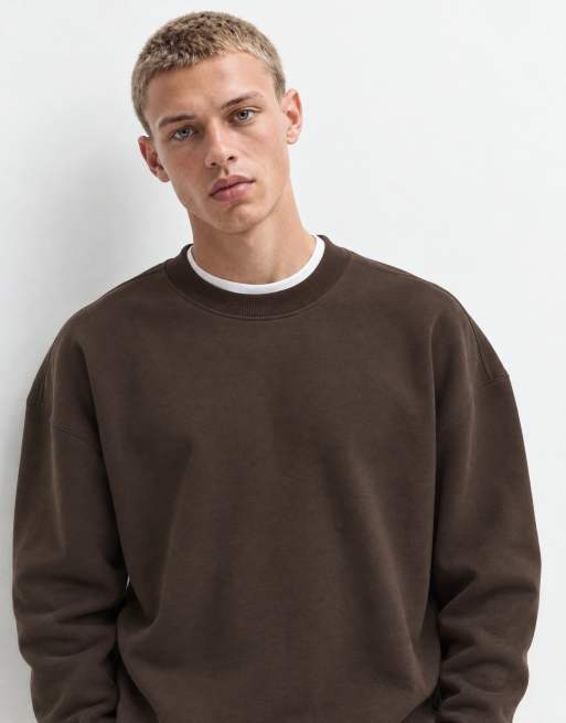 Hollister sweatshirt coupe carrée à col rond marron, 10 de 10