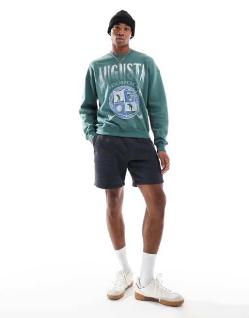 Hollister – Sweatshirt in Grün mit kurzem Schnitt und Golf-Motiv, 3 von 4