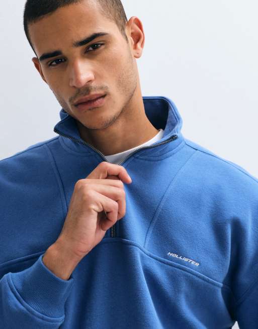 Hollister Sweatshirt mit 1/4-Reißverschluss in Retroblau, 4 von 5