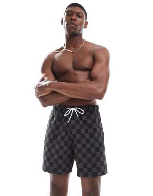 Hollister swim shorts in black checkerboard - view 1