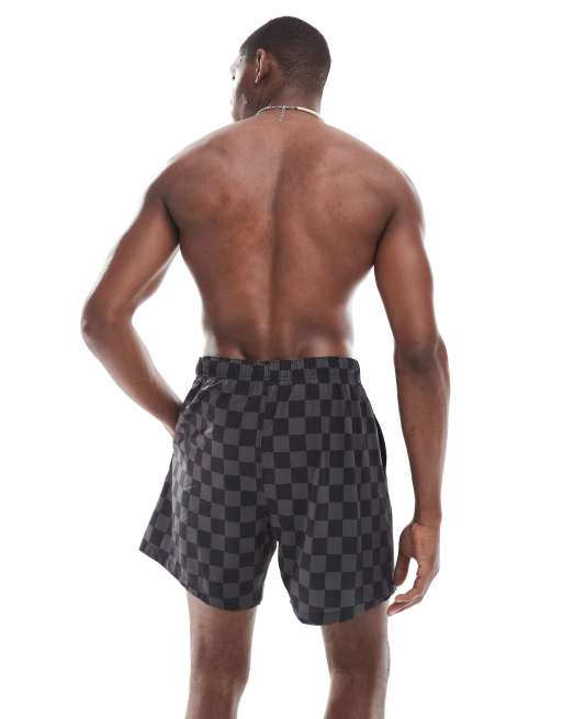 Hollister swim shorts in black checkerboard