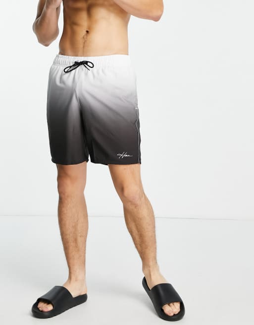 Hollister Vanish Shorts With Small Logo In Black And White Ombre Print Bolivia Embajadashops