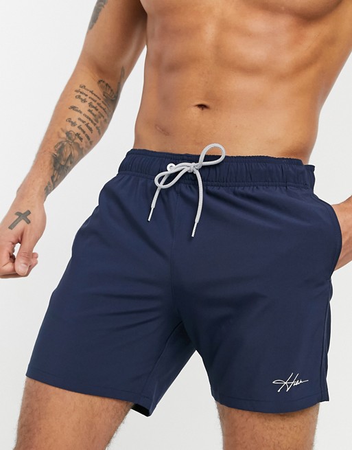 Hollister swimshorts in navy with small script logo