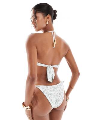 Hollister Swimwear Bandeau Tie Bikini Top In White