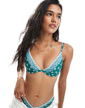 [Hollister] Hollister swimwear bikini underwire plunge top in green ditsy (part of a set) XS Green floral