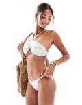 [Hollister] Hollister swimwear tie side bikini bottoms in green florals (part of a set) XS GREEN FLORALS