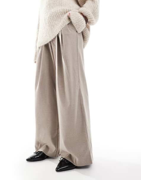 Hollister low rise baggy trouser in oatmeal