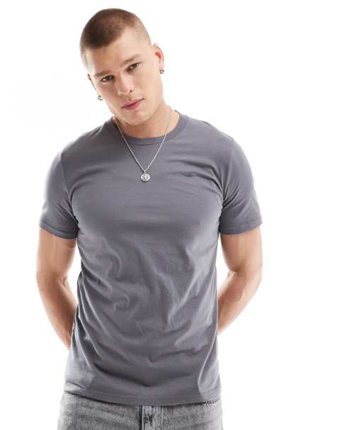 Hollister – Szary T-shirt z logo - view 1