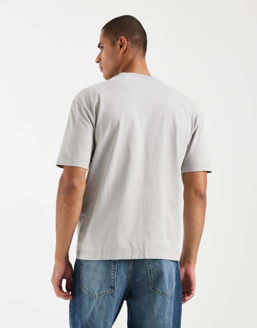Hollister - T-shirt à logo sur la poitrine - Gris délavé, 5 de 5