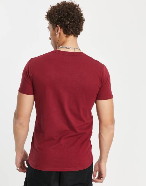 Tee shirt homme Hollister  en coton rouge été et soirée taille L