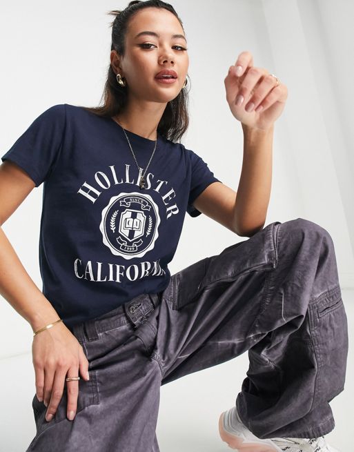 Hollister-T-Shirt à Manches Courtes pour Homme, Vêtement Vintage