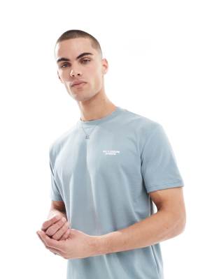 Hollister - T-Shirt aus kühlendem Material in Grau mit lockerem Schnitt und kleinem Logo