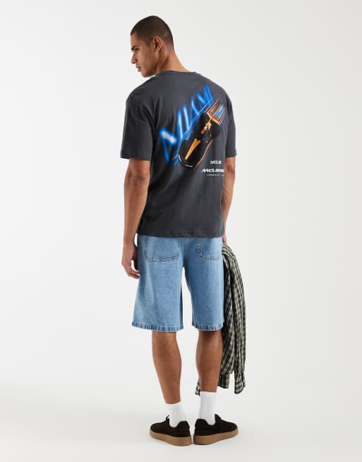 Hollister - T-shirt avec imprimé course auto Miami au dos - Noir