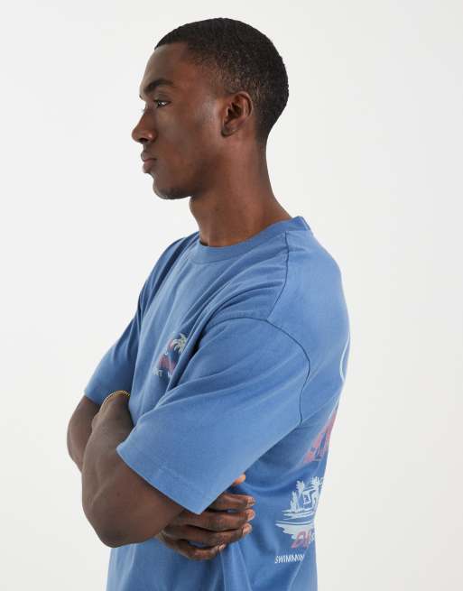Hollister - T-shirt avec imprimé ville au dos - Bleu, 4 de 5