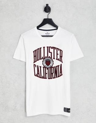 Hollister varsity logo t-shirt in white - ASOS Price Checker