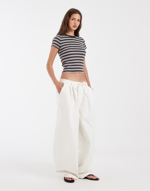 Hollister - T-shirt baby a righe marroni e azzurre, 3 di 4