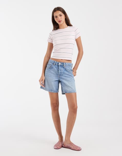Hollister - T-shirt baby rosa a coste - view 1