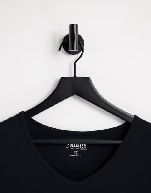 Hollister - T-shirt basic girocollo nera, 4 di 4