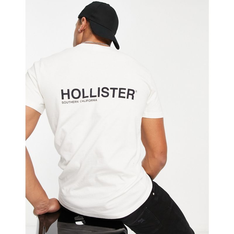 YGaxZ T-shirt e Canotte Hollister - T-shirt bianca con logo sul retro