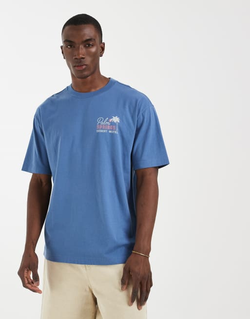 Hollister - T-shirt blu con grafica di città sul retro, 2 di 5