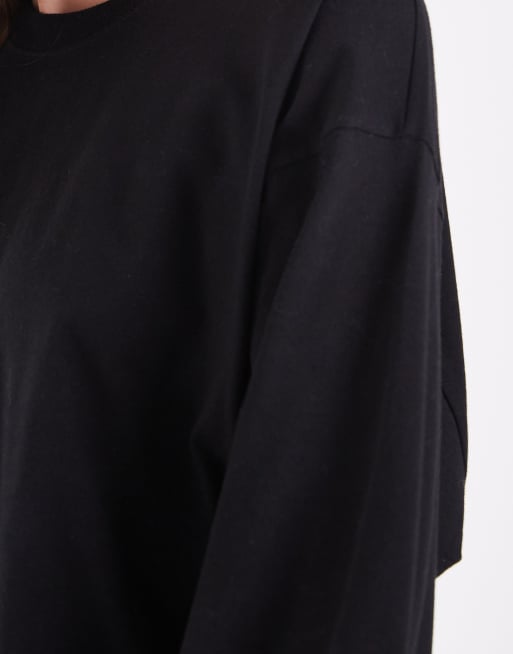 Hollister t-shirt boxy a maniche lunghe nera, 4 di 4