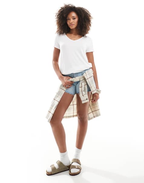 Hollister - T-shirt comoda bianca con logo - view 1