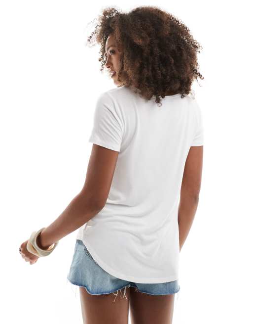 Hollister - T-shirt comoda bianca con logo, 4 di 4