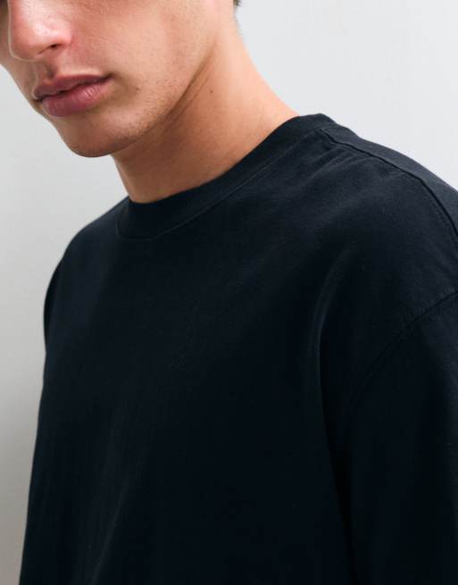 Hollister t-shirt coupe carrée épais noir, 4 de 5