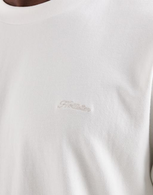 Hollister - T-shirt coupe carrée oversize à manches courtes et logo - Blanc, 5 de 5