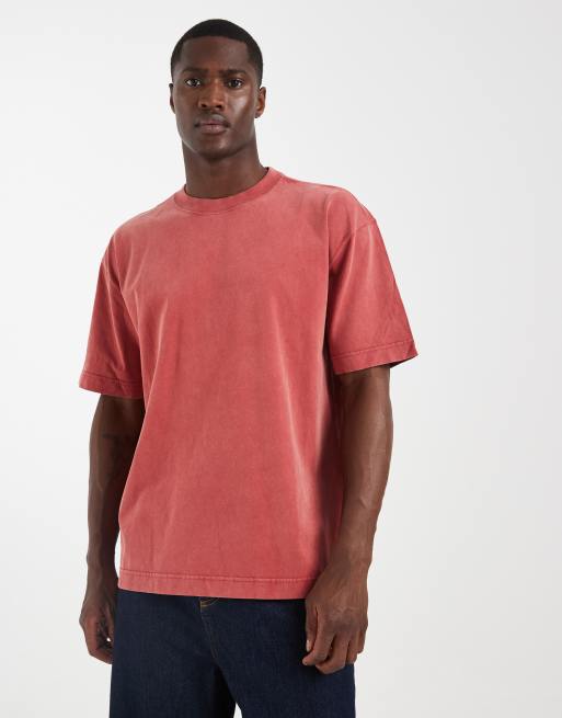 Hollister - T-shirt coupe carrée - Rouge délavé, 5 de 5