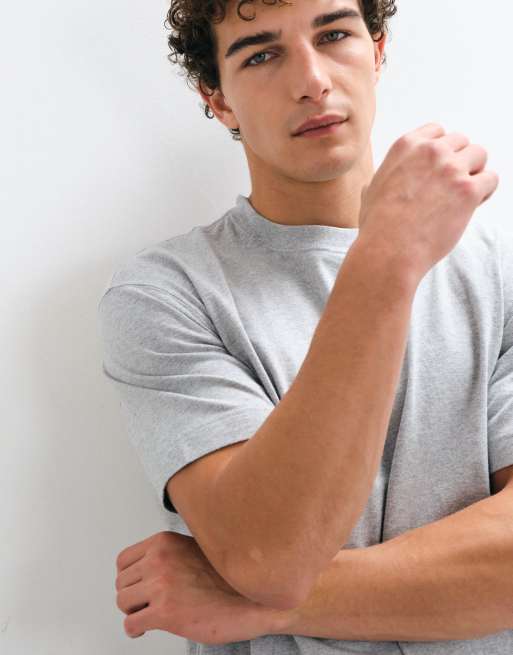 Hollister t-shirt épais coupe carrée gris chiné, 3 de 9