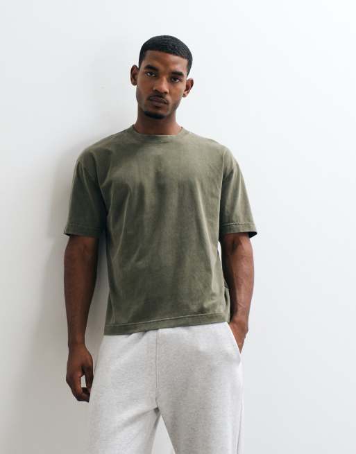 Hollister t-shirt épais coupe carrée vert, 1 de 5