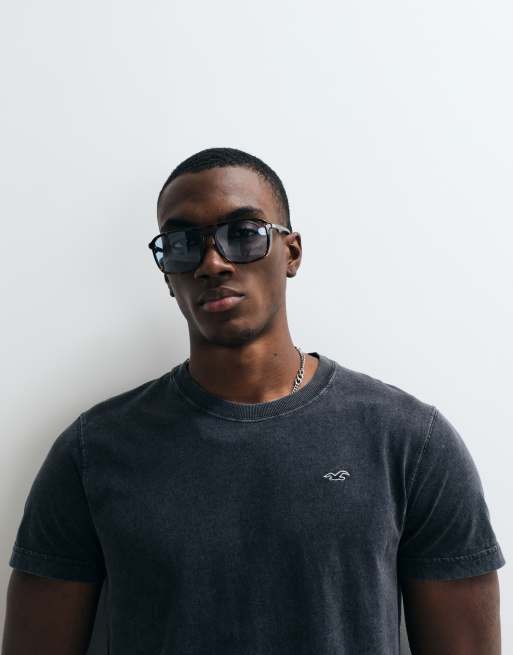 Hollister - T-shirt girocollo slim nera con logo, 3 di 5
