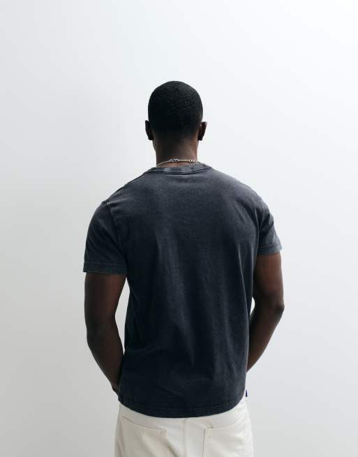 Hollister - T-shirt girocollo slim nera con logo, 4 di 5