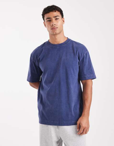 Hollister - T-Shirt girocollo squadrata a maniche corte lavaggio blu navy - view 1