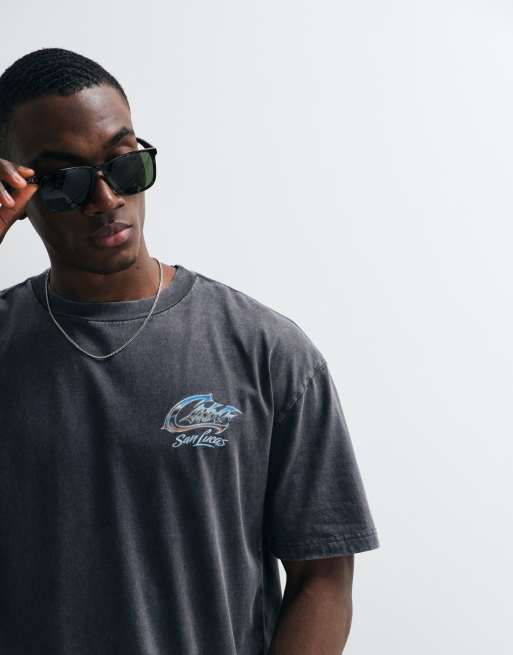 Hollister – T-Shirt in Anthrazit mit „Ford“-Rückenprint, 4 von 5