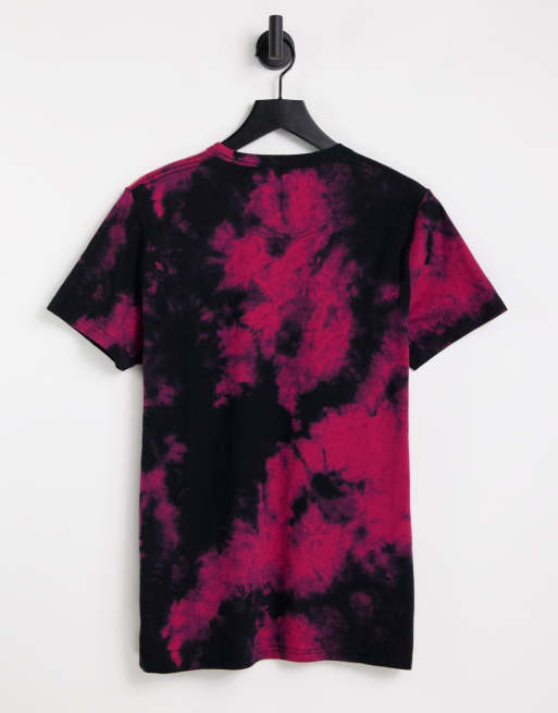 Pink and black clearance tie dye shirt