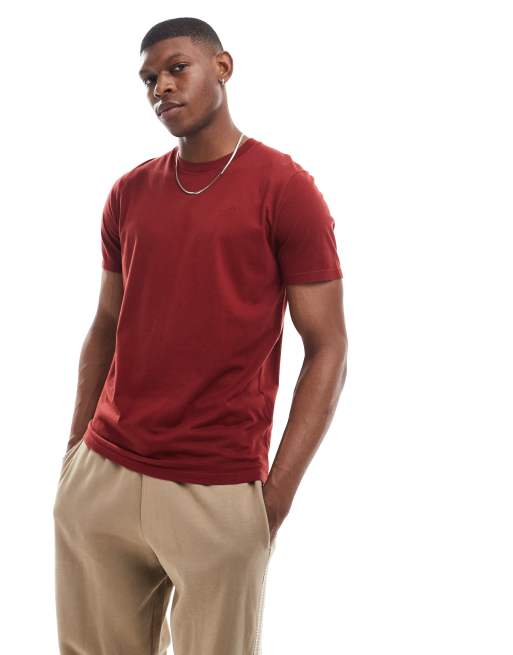 Hollister – T-Shirt in Burgunderrot mit Markenlogo