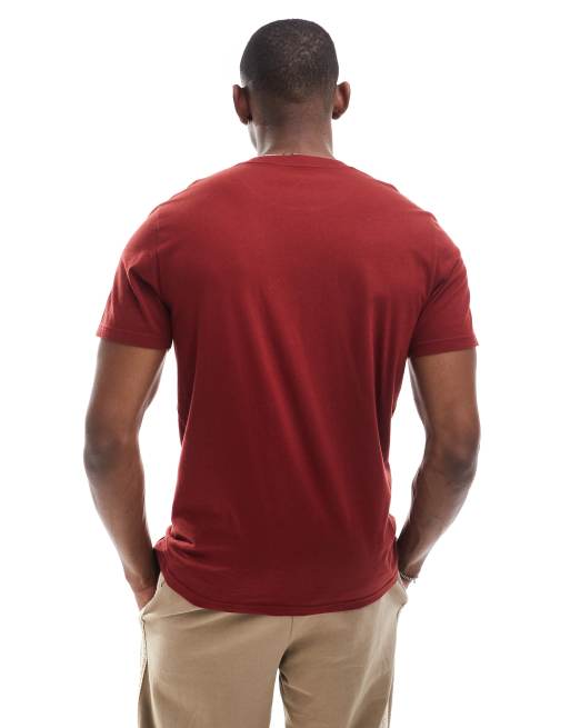Hollister T Shirt in Burgunderrot mit Markenlogo ASOS