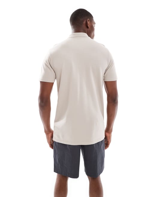 Hollister – T-Shirt in Cremeweiß mit Brust-Logo und Polo-Ausschnitt, 2 von 4