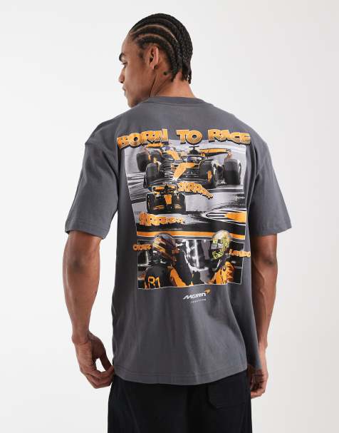 Hollister – T-Shirt in Grau mit „McLaren“-Print - view 1