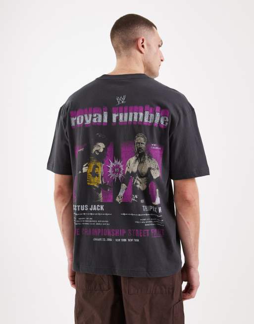 Hollister – T-Shirt in Grau mit „Royal Rumble“-Grafikprint