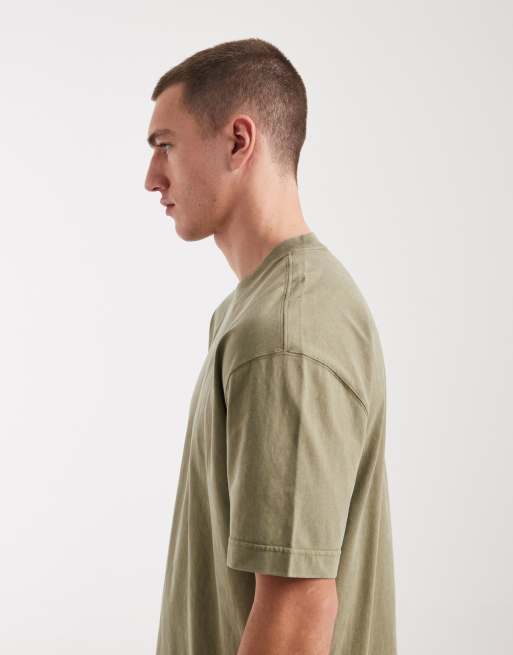 Hollister – T-Shirt in Grün mit haptischem Logo auf der Brust, 4 von 5