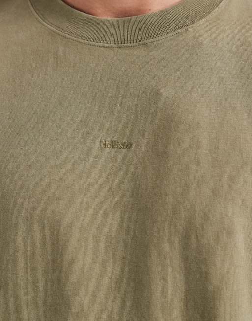 Hollister – T-Shirt in Grün mit haptischem Logo auf der Brust, 5 von 5