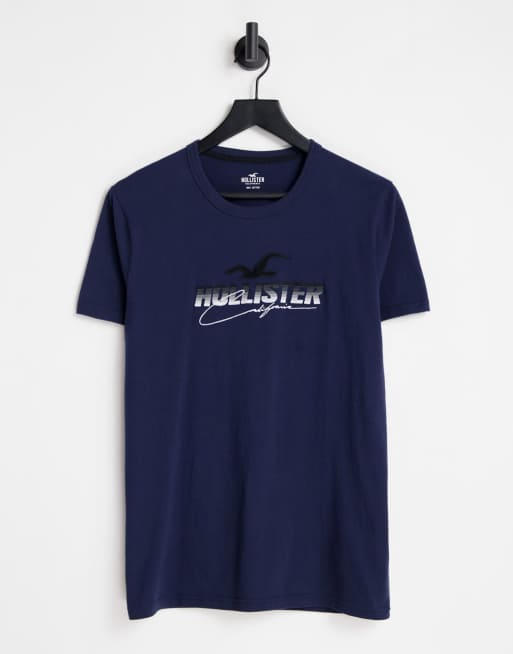 Hollister navy t shirt on sale